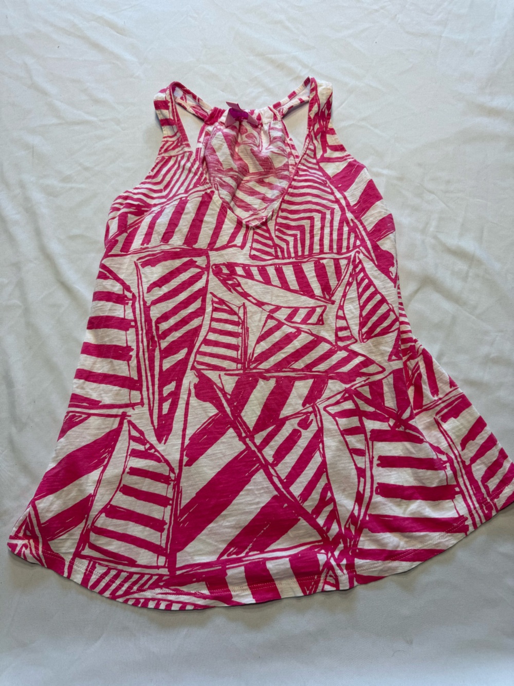 Lilly Pulitzer Pink and White Printed Tank Top